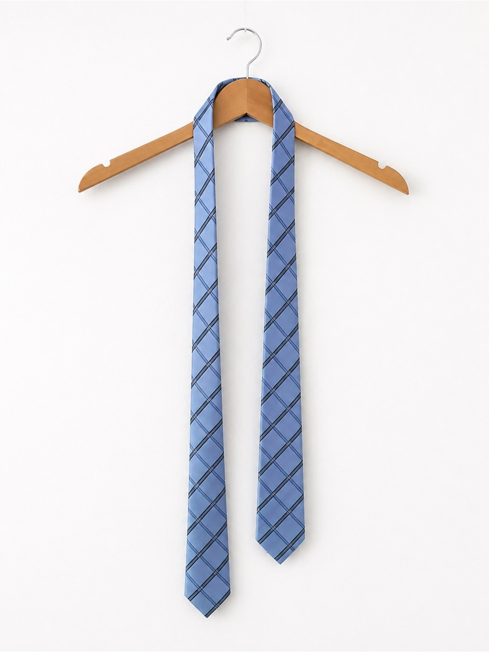 Banana Republic Plaid Silk Tie Men’s Tie Bel Air Blue Classic Business Wedding